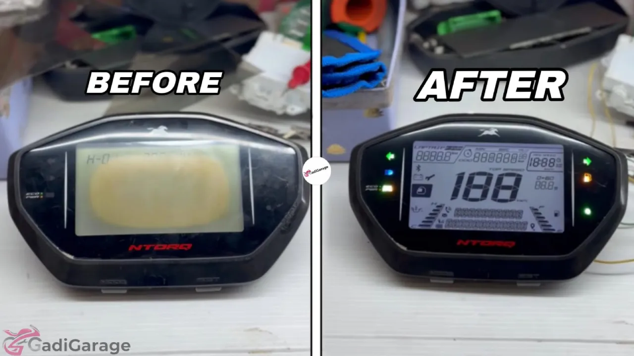 TVS Ntorq Sun Faded Before After